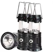 Solar Led Camping Lantern, 3 Pack Rechargeable Lantern Flashlight, Collapsible O