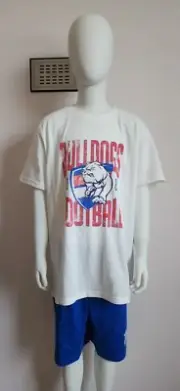 Western Bulldogs AFL AFBUL0841 W24 Boys Short Sleeve Pyjama Set Size 14 New
