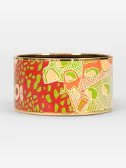 Gold Plated Enamel Extra Wide Bangle