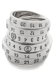 [Mm6 Maison Margiela] Mm6 Maison Margiela-Logo Ring Gioielli Silver-Donna M