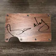 Wood Wallet Minimalist Laser Engraved with Brian May