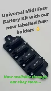 Embroidered Midi Fuse Holders & Complete Battery Plate Kit, incl: Fuses & Lugs