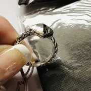 John Hardy Sterling Silver Classic Chain Hammered Ring Size 7