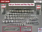 CRAFTSMAN 164 pc 1/4 3/8 1/2 Dr SAE METRIC MM 6pt 12pt wrench socket set 158 116