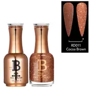 Billionaire Diamond Gel Polish UV LED & Nail Lacquer Duo 011 Cocoa Brown 15ml
