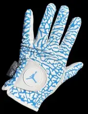 Air Jordan Golf Glove Cabretta Leather White and UNC Blue Elephant Print