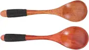 SHOWERORO Large Long Handle Wooden Spoon for Stirring Mixing and Serving Elegant Natural Design Kitchen Essential for Everyday Cooking