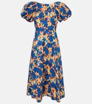 [Ulla Johnson] Ulla Johnson Imara floral cotton poplin midi dress AU 18 multicoloured