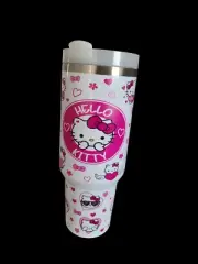 Sanrio Hello Kitty 40oz Insulated Stainless Steel Tumbler With Handle And Straw