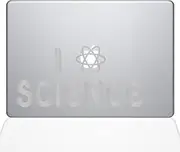 The Decal Guru I Atom Science Decal Vinyl Sticker, 11" MacBook Air, Silver (1365-MAC-11A-S)