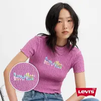 在飛比找Yahoo奇摩購物中心優惠-Levis 女款 修身短版T恤 / 手工皺紋紙質感 / 復古