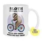 Funny Coffee Mug SLOTH CYCLE TEAM Novelty Cute Kid Mum Bike Riding Present Gift