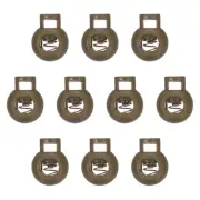 10pcs Plastic Cord Lock Single Hole Toggle Stopper, Light Olive Green