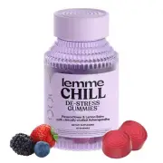 Lemme Chill Stress Relief Gummies with 300mg KSM-66 Ashwagandha Lemon Balm Pa...