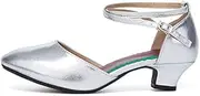 [DKZSYIM] Women's Leather Latin Dance Shoes Ballroom Salsa Wedding Performance Dress Shoes,Model DYZP