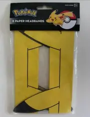 3 Packages Pokemon Pikachu Paper Headbands 8 Count Birthday Party Hat Total 24