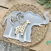 Ginger Ray 'Let's Go Wild' Jungle Theme Eco Friendly Elephant Shaped Paper Plates (Pack of 8)