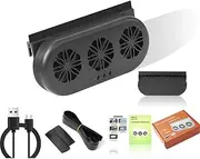Car Window Solar Exhaust Fan, 2025 New Car Window Air Vent Radiator Solar Energy Cooling Vent Fan, Car Radiator Fan Energy Saving Air Vent Purifiers for Car (Black 1set)