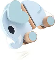 Wooden Elephant Walker Elephant Pull-Along Toy Boys and Girls Learning Toy Hand-Eye Coordination Smooth Touch