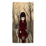 Gothic Style Wolf and Red Riding Hood in Autumn Beach Towels Medium Large Extra Large