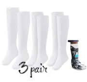 3 pr. Sock Liner for Orthopedic Walking Boots Medical Tube Socks White