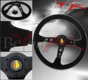 Tracking Drifting Steering Wheel Orange Yellow Jdm Leaf Button Horn Logo (for: Porsche)