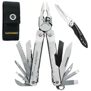 LEATHERMAN SUPERTOOL 300 STAINLESS MULTI-TOOL & NYLON SHEATH & SKELETOOL KBX