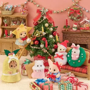 正品 森林家族 歡樂圣誕節站寶玩偶禮盒 女孩過家家玩具 日本限定新款