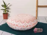 Indian Rose Gold Ombre Mandala Large Round Cushion Covers Floor Pillowcase Throw