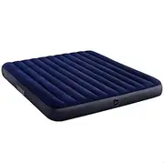 INTEX 64755 Dura-Beam Standard Downy Air Mattress: Fiber-Tech – King Size – 10in Bed Height – 270kg Weight Capacity – Pump Sold Separately Blue