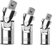 3 PCS Universal Joint Socket Adapter Set, 1/2", 3/8", 1/4" Drive, Ball Spring D