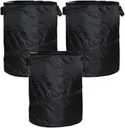UYSOFRCV Pop-up Garden Waste Bags, Portable Folding Storage Bag Waterproof Oxford Cloth Leaves Storage Bucket with Handles for Camping Recycling,3pcs