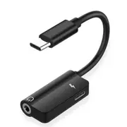 2 In 1 Type-C to 3.5mm Fast Charging Splitter Adapter For Huawei P30 Mate 20Pro Xiaomi Mi9 S10+ Note10 BLACK COLOR