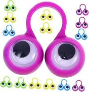 Kisangel 48pcs Ring Toys Googly Eyeball Rings for Toddlers Educational Interactive Finger Puppets for Boys and Girls Party Favor Toys Assorted