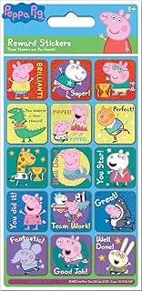 Paper Projects 01.70.12.045 Peppa Pig Rainbow Sparkly Reusable Reward Stickers, Multicoloured, 19.5cm x 9.5cm