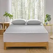 ESSN Bamboo Charcoal 100% Waterproof Mattress Protector Hypoallergenic Breathable Odour Resistant Deep Fitted Skirt Machine Washable Charcoal Super King 204x204cm