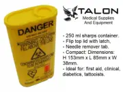 1 X 250ML FITPACK SHARPS NEEDLE SYRINGE TATTOO CONTAINER DISPOSAL BIOHAZARD