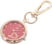 [Gatuida] Nurse Women Pocket Watch Keychain Stylish Vintage Silent Quartz Movement Fob Watch Pendant for Students and Ladies Portable Red Design for Easy Management