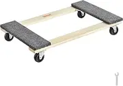 VEVOR Furniture Dolly, 454kg Load Capacity, 457.2x762mm, 4x76mm PP Swivel Casters, Heavy Duty Hardwood Furniture Moving Dolly, Mover's Dolly, Moving Cart with Wheels for Heavy Furniture Home Cleaning