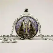 CELTIC KNOT WOLF NORDIC VIKING pendant 20" Necklace Sterling Silver 925 plated