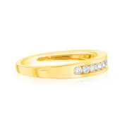 9ct Yellow Gold 1/4 Carat Diamond Eternity Ring with 10 Brilliant Diamonds, Q