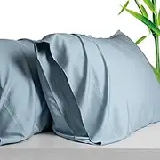 100% Viscose Made from Bamboo Breathable Pillowcases King Size Set of 2-Pack for Hot Sleepers and Night Sweats- Softness and Cooling Pillow Cases-Envelope Closure (Blue Fog-20 x 40 inches)
