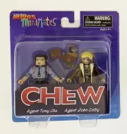 NEW Comic Heroes MiniMates CHEW Agent Tony Chu, Cyborg John Colby and Poyo