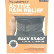 Incrediwear Back Brace Support ( Med, Large, XL, XXL) Black NEW