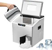 Countertop Ice Maker, 2 in 1 Ice Making and Crushing Machine with LED Touch Panel, 1.8L Commercial Self Dispensing Nugget Maker, One Click Operation, for Parties, Kitchen, Bar