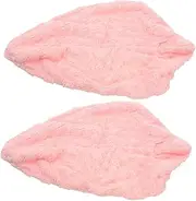Vaguelly 2pcs Quick Dry Hair Caps Coral Fleece Hair Towel Wrap for Girls Super Absorbent Drying Turban for Long Curly Thick for Home and Travel