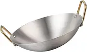 FUNOMOCYA Thickened Alcohol Pot Double Handle Kitchen Cookware Stainless Steel Stock Pot Heavy Duty Wok Outdoor Cooking Utensil