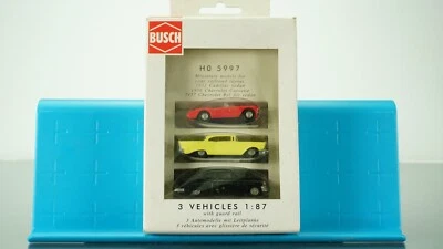 Busch 3 Vehicles Cadilac, Chevrolet 1:87 HO scale