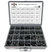 Grade 8 Hex Cap Flange Frame Bolt Black Phos & Locking Flange Nuts Assortment...