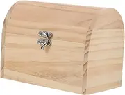 BIUDECO Box White Wooden Box Wooden Painting Crafts Wood Treasure Storage Wooden Chest Painted Graffiti Decorative Storage Chest Unpainted Wood Container Beige
